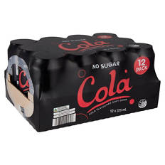 No Sugar Cola Soft Drink 12x375ml